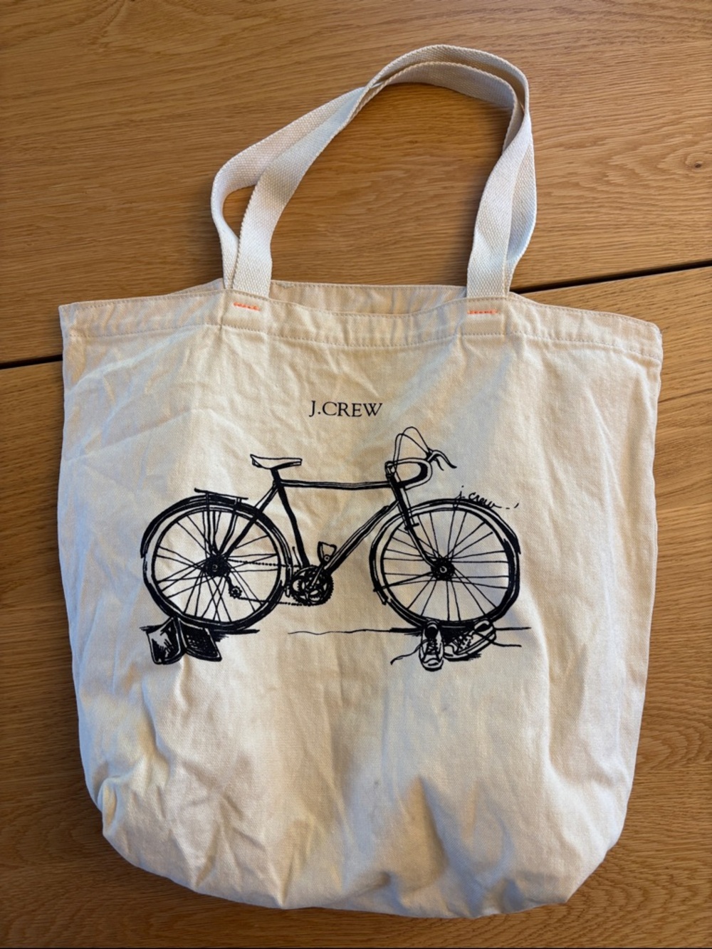 J.Crew Canvas Tote Bag Bike Design